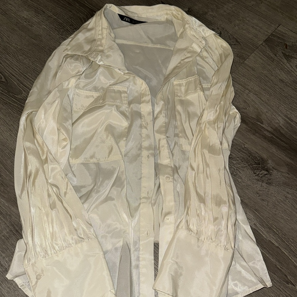 Zara sheer button down - Picture 3 of 6